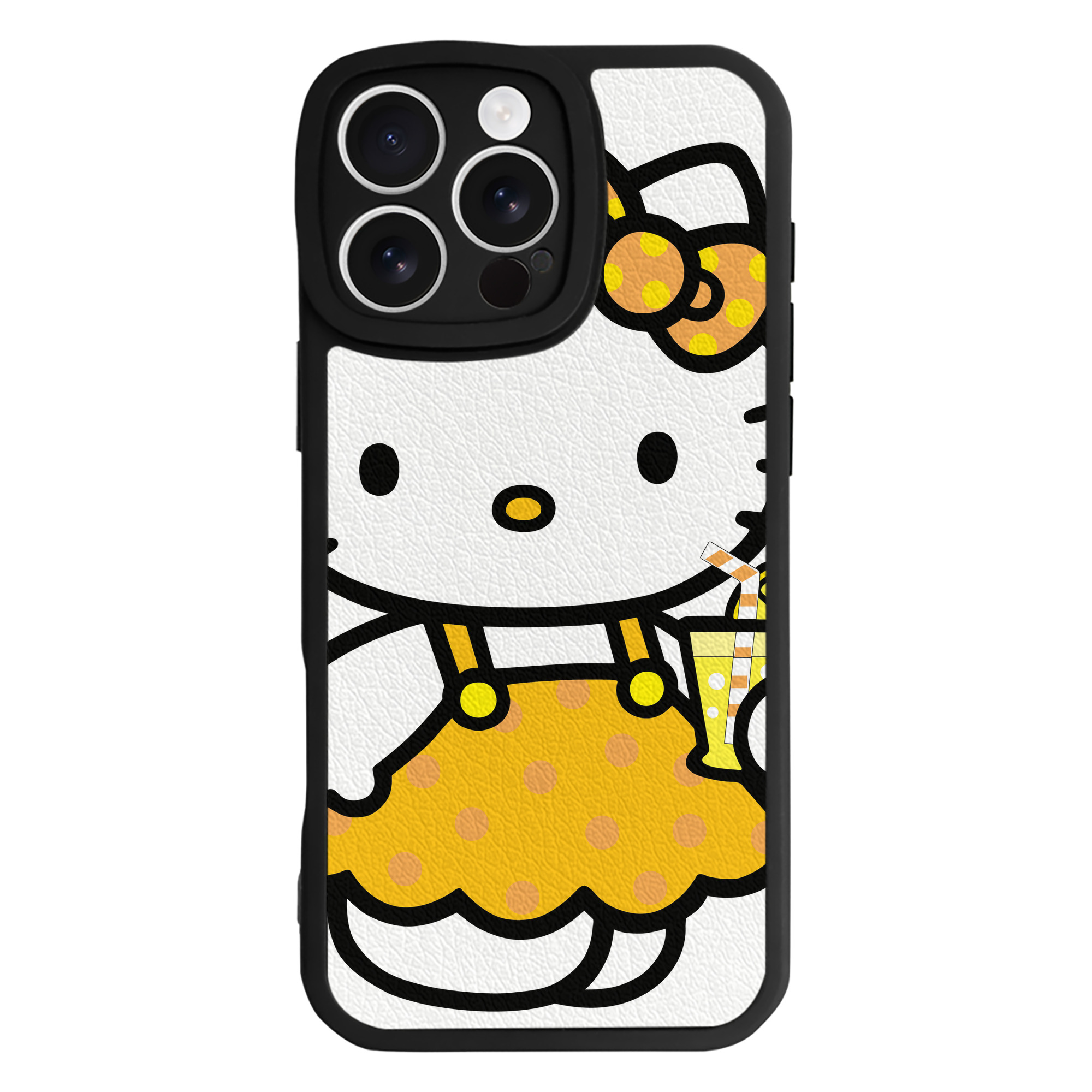 （画像用） Hello Kitty ハローキティ 【iPhone 16シリーズ対応】シリコンスマホケース（レザー調） 材質：シリコン